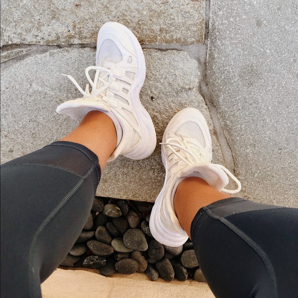 white sneakers